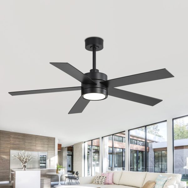32006-ABJ1.jpg 52-Inch 5-Blade LED Ceiling Fan With Light Remote,5" And 10" Downrod Included