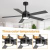 32006-ABSWT.jpg 52-Inch 5-Blade LED Ceiling Fan With Light Remote,5" And 10" Downrod Included