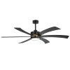 65 Inch Farmhouse Ceiling Fans With Light And Remote, 6 Reversible Blade, Quiet DC Motor, 6-Speed, Led Light Chandelier, Modern Ceiling Fan Light For Bedroom Home Office