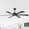 65 Inch Farmhouse Ceiling Fans With Light And Remote, 6 Reversible Blade, Quiet DC Motor, 6-Speed, Led Light Chandelier, Modern Ceiling Fan Light For Bedroom Home Office