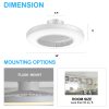 20-Inch Modern White Enclosed Low Profile Smart LED Ceiling Fan Works With Alexa/Google/APP