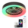Flush Mount Ceiling Fan With Lights 20 Inch Smart Bladeless Low Profile Ceiling Fans With Alexa/Google Assistant/App Control RGB Back Ambient Light