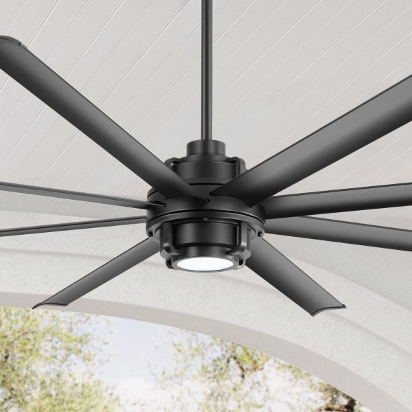 32023-AB-J3.jpg Large 72 Inch 8-Blade Integrated LED Ceiling Fan With Light Remote,7in And 12in Downrod Included