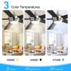 52 Inch 5-Blade Integrated LED Ceiling Fan With Light Remote, 5" And 10" Downrod Included