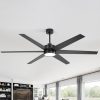 72-in 6-Blade  Integrated LED Ceiling Fan with Light Remote,7" and 12" Downrod Included