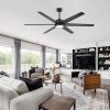72-in 6-Blade  Integrated LED Ceiling Fan with Light Remote,7" and 12" Downrod Included