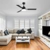 52 Inch LED Ceiling Fan With Light And Remote,3 Reversible Blades With 5in And 10in Downrod Included