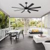Large 72in 8-Blade Integrated LED Ceiling Fan With Light Remote, 6in And 20in Downrod Included