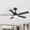 52-Inch 5-Reversible-Blade Integrated LED Ceiling Fan With Light And Remote, 5" And 10" Downrod Included
