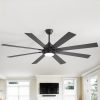 65/72-Inch Ceiling Fan With Light And Remote, 8-Blade DC Motor, Dual-Finish Plywood Blades, 3-Color Temperature, 6-Speed Reversible Ceiling Fan For Large Rooms