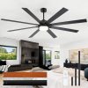 75"/80" Large Ceiling Fan With Reversible Blades, Matte Black Finish, Quiet DC Motor, 24W LED Light (3 Color Temps), Memory Function, 6-Speed Remote With Timer, Downrods Included