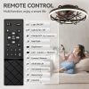 19.7-Inch Flush Mount Caged Ceiling Fan With Light C Matte Black Finish, Quiet DC Motor, Remote Control,5 ABS Blades, Dimmable LED With 3 Color Temperatures