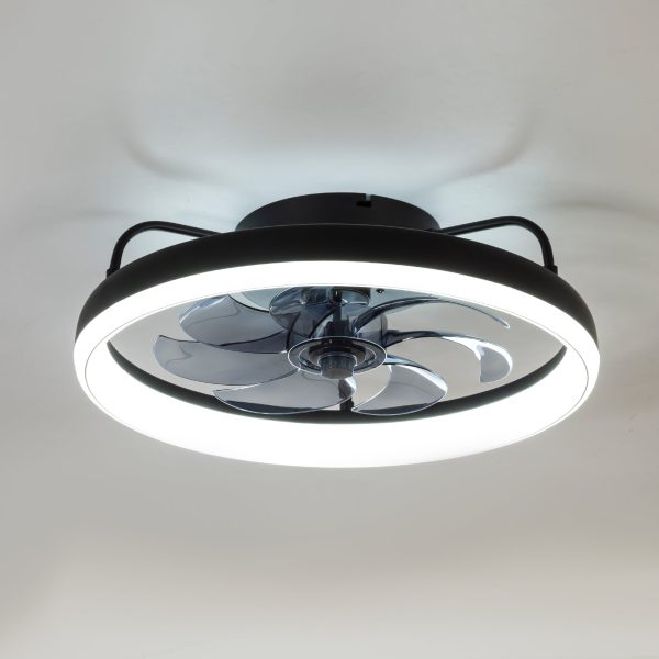 19-Inch 7-Blade LED Cage Fan with Light  and Remote  for Low Ceiling
