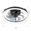 19-Inch 7-Blade LED Cage Fan with Light  and Remote  for Low Ceiling