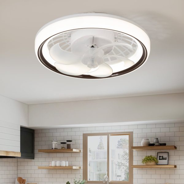 13-Inch Socket White LED Ceiling Fans With Lights And Remote