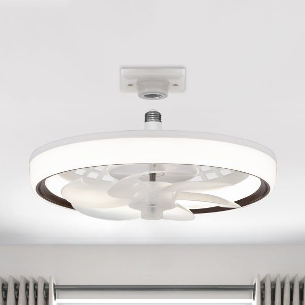 13-Inch Socket White LED Ceiling Fans With Lights And Remote