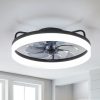 20 Inch 7-Blade Low Profile Enclosed Ceiling Fan With Light And Remote Control