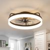 20 Inch 7-Blade Low Profile Enclosed Ceiling Fan With Light And Remote Control