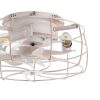 12.5-In Industrial Flush Mount Small Caged Ceiling Fan With Remote Light(7-Blade)