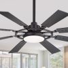 35081-BK_J2.jpg 52-Inch Modern Ceiling Fan With 8 Reversible Blades, 22W LED Light, Quiet DC Motor, 3 Color Temps, Remote Control, 4"And 8" Downrods Included