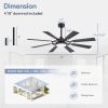 35081-BK_Z1.jpg 52-Inch Modern Ceiling Fan With 8 Reversible Blades, 22W LED Light, Quiet DC Motor, 3 Color Temps, Remote Control, 4"And 8" Downrods Included