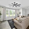 35081-BK_y1.jpg 52-Inch Modern Ceiling Fan With 8 Reversible Blades, 22W LED Light, Quiet DC Motor, 3 Color Temps, Remote Control, 4"And 8" Downrods Included
