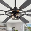 52-Inch Modern Ceiling Fan With 8 Reversible Blades, Quiet DC Motor, Remote Control, E12 Bulb Base,4" And 8" Downrods Included