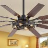 35084-BKJ1.jpg 60-Inch Reversible 10-Blade Open-Caged Metal Ceiling Fan With Light Kit, Remote Control, Quiet DC 6-Speed Motor, 5" And 10" Downrods And Dual-Finish Blades