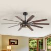35084-BKJ2.jpg 60-Inch Reversible 10-Blade Open-Caged Metal Ceiling Fan With Light Kit, Remote Control, Quiet DC 6-Speed Motor, 5" And 10" Downrods And Dual-Finish Blades