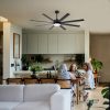 72-Inch Extra-Large Ceiling Fan With LED Light And Remote C 8 Reversible Dual-Finish Blades, Quiet Energy-Efficient DC Motor With 6 Speeds & Reversible Airflow, 3-Color LED With Memory Function, Includes 5", 10", 15" Downrods For Flexible Installation