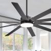 84-Inch Extra-Large Ceiling Fan With LED Light And Remote C 10 Reversible Dual-Finish Blades, Quiet Energy-Efficient DC Motor With 6 Speeds & Reversible Airflow, 3-Color LED With Memory Function, Includes 8", 12", 24" Downrods For High Ceilings