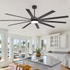 84-Inch Extra-Large Ceiling Fan With LED Light And Remote C 10 Reversible Dual-Finish Blades, Quiet Energy-Efficient DC Motor With 6 Speeds & Reversible Airflow, 3-Color LED With Memory Function, Includes 8", 12", 24" Downrods For High Ceilings