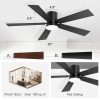 2-Pack 42" Flush Mount Ceiling Fan With Integrated LED Light & Remote, 5 Reversible Blades, Quiet DC Motor, 3 Color Temps 3000K/4000K/6000K With Memory, 6 Speeds, Forward/Reverse Airflow, Ideal For Bedrooms/Living Rooms