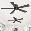 2-Pack 42" Matte Black Flush Mount Ceiling Fan No Light With Remote, 5 Reversible Black/Dark Walnut Blades, Quiet DC Motor, 6 Speeds, Forward/Reverse Airflow, Ideal For Low Ceilings & Indoor Rooms