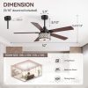 37001-BKZ2.jpg 52-Inch Ceiling Fan With Light And Remote C 5 Reversible Dual-Finish Blades, Geometric Drum Cage Shade, Quiet Energy-Saving DC Motor, 6 Speeds With Forward/Reverse Airflow, Includes 5" & 10" Downrods