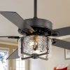 52-Inch Ceiling Fan with Light and Remote C 5 Reversible Dual-Finish Blades,Crystal-Glow Lampshade, Quiet 28W DC Motor with 6 Speeds & Reversible Airflow,  Includes 5" & 10" Downrods
