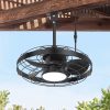 20" Plug-In Outdoor  Ceiling Fan with Light, IP44 Waterproof,Matte Black Finish, 5 ABS Blades, Integrated 16W LED (3 Color Temps, Dimmable), Quiet Energy-Saving DC Motor, 6 Speeds with Timer, Remote Control, Reversible Airflow, Includes 6" & 10" Downrods