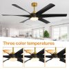 65-In Indoor Large LED Ceiling Fan With Light Remote (6-Blade)