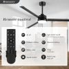 72-inch Black Ceiling Fans with Lights Remote Control,  Industrial Large Ceiling Fan, 3 Reversible Blades, 6-Speed, Quiet DC Motor, LED Ceiling Light Chandelier for Indoor/Outdoor Patio Living Room