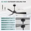 52-In 3-Blade Waterproof Outdoor Ceiling Fan With LED Light Remote,5" And 10" Downrod Included