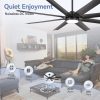 72-In 8-Blade Integrated LED Ceiling Fan With Light And Remot,6 And 12 Downrods Included